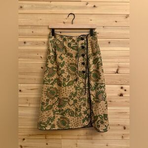 Vintage Beene Bazaar Size Medium/8 Suede Leather Paisley Lined Knee Length Skirt